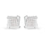 10K White Gold 1/2 Cttw Princess Diamond Square and Swirl Stud Earrings