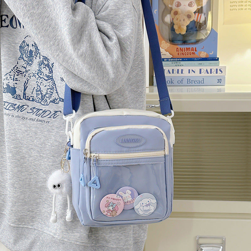 Stylish Contrast Color Crossbody Bag for Students