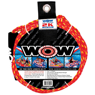 WOW Watersports 2K 60' Tow Rope for Tubing Fun