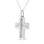 Collar de Pendiente de Cruz con Diamantes en Acero Inoxidable .925