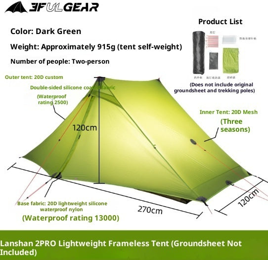 Ultralight Pole-Free Pyramid Tent for Outdoor Adventures