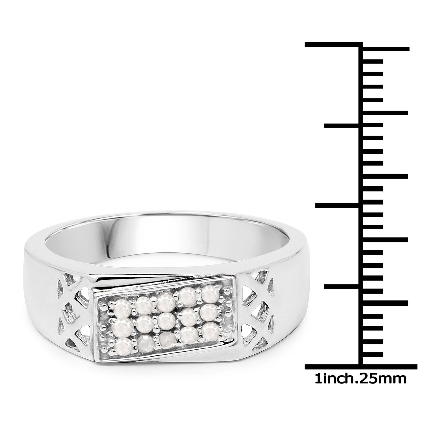 0.23 Carat Genuine White Diamond Sterling Silver Engagement Ring