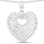 Colgante de Corazón de Plata Esterlina con Diamante Blanco Genuino de 0.52 Quilates