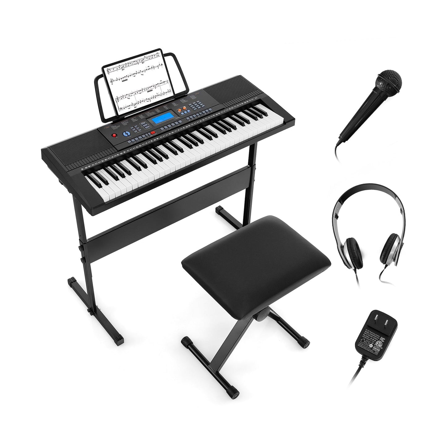 Gbruno 61-Key Electronic Keyboard Piano Starter Set