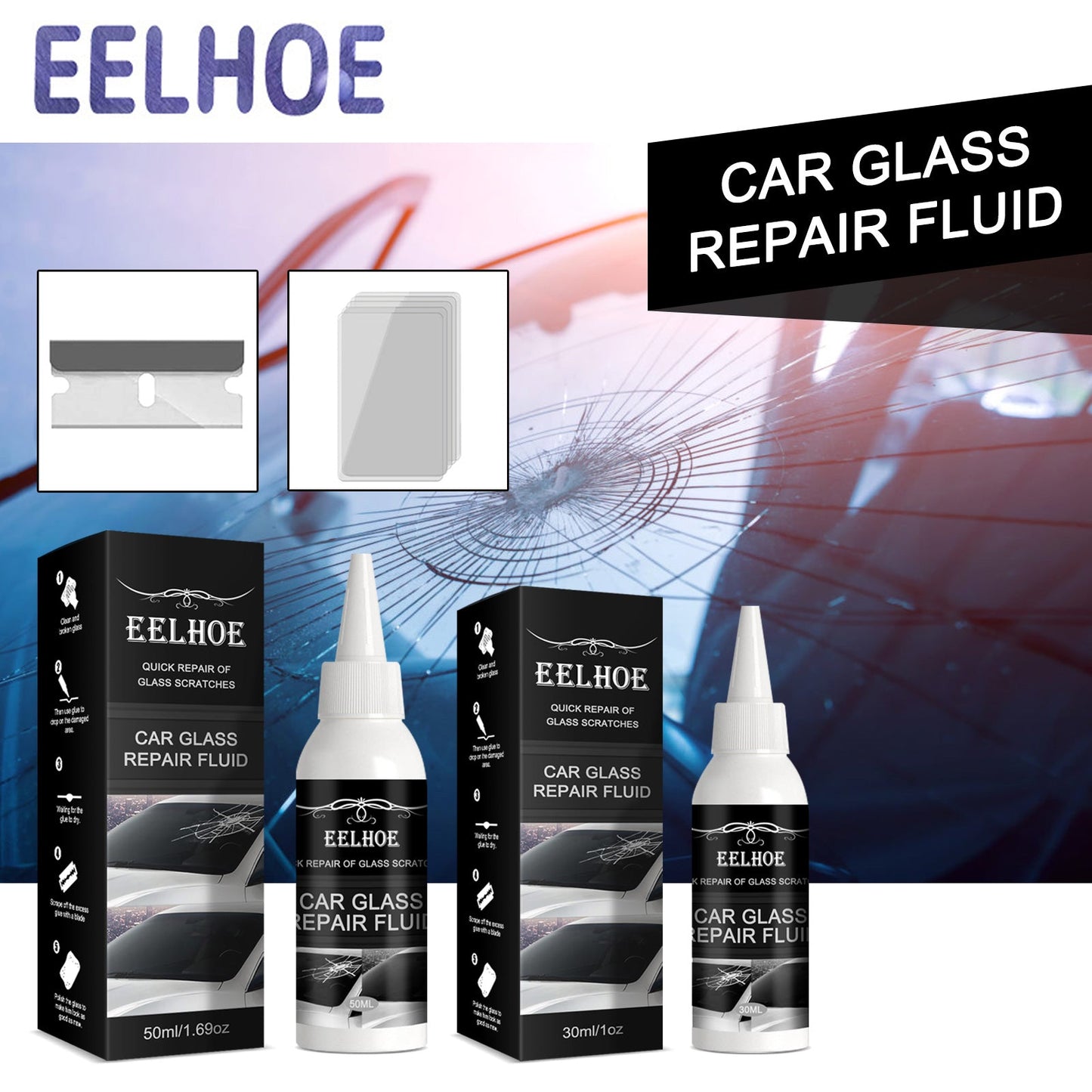 Automotive Glass Repair Adhesive, Windshield Crack Repair Adhesive Repair Adhesive Glass Repair Adhesive - Korvel