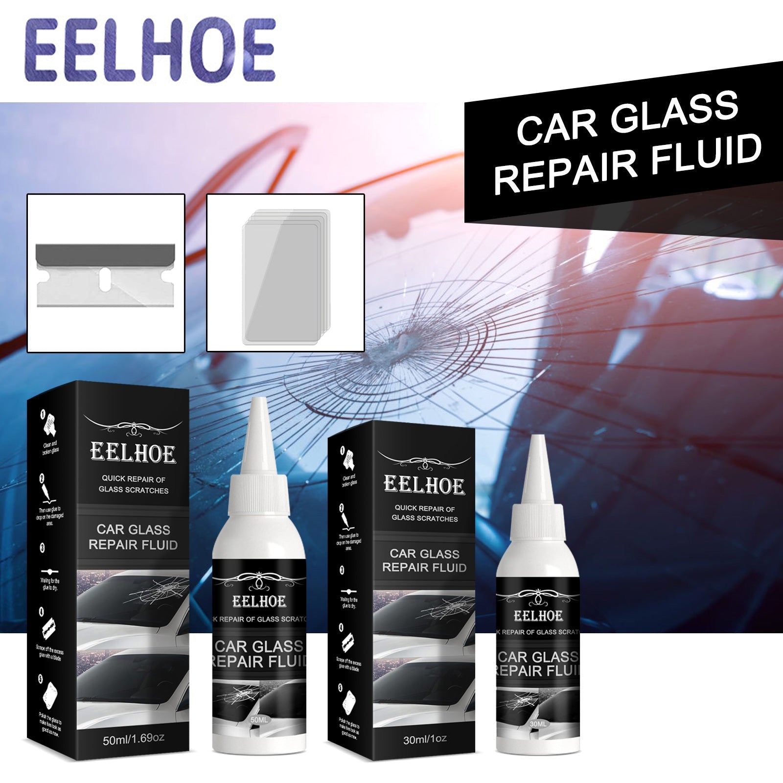 Automotive Glass Repair Adhesive, Windshield Crack Repair Adhesive Repair Adhesive Glass Repair Adhesive - Korvel
