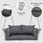 GO 51.9" 2-Person Hanging Seat, Rattan Woven Swing Chair, Porch Swing With Ropes, Gray Wicker And Cushion - Korvel