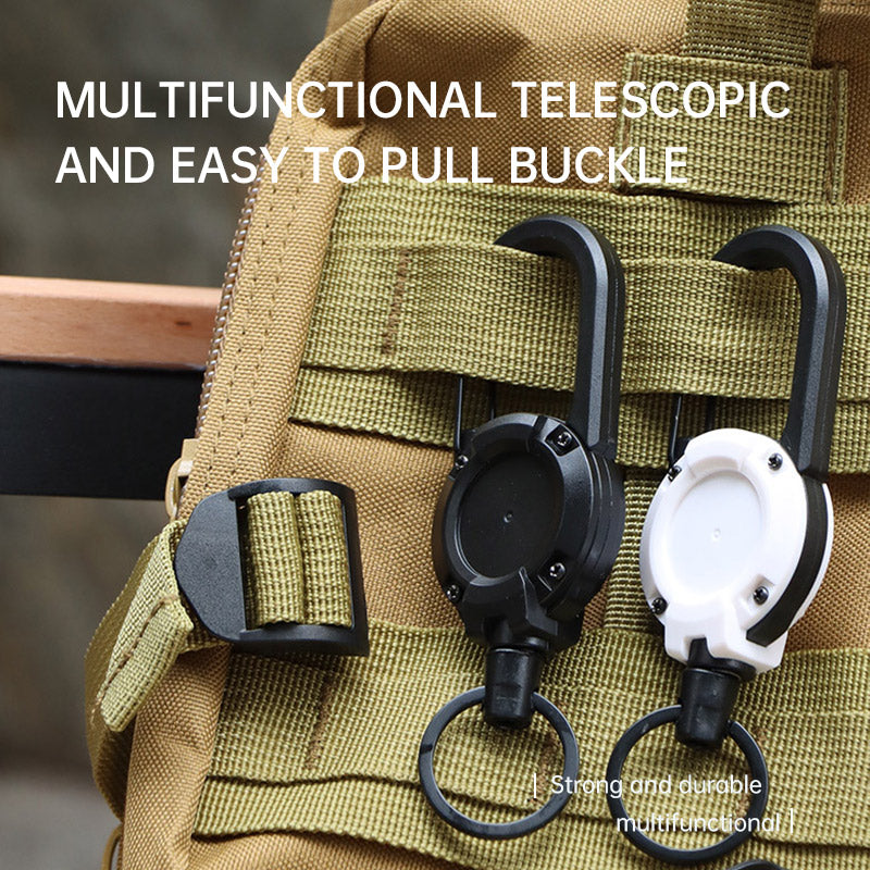 New Outdoor Automatic Retractable Wire Rope Luya Anti-theft Tactical Keychain Telescopic Keychain Retractable Hook Tool - Korvel