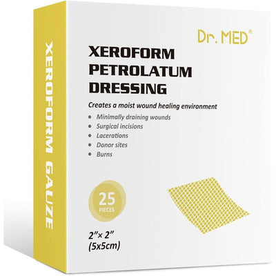 Pansement en gaze de pétrole Xeroform, 2" x 2" (Boîte de 25)