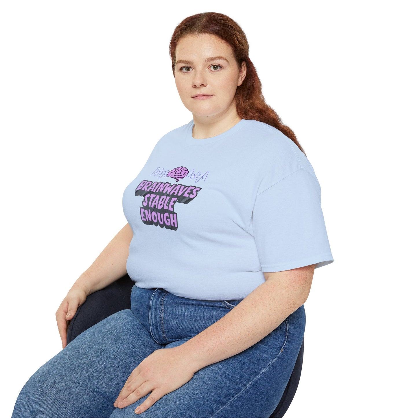 T-shirt unisexe en coton lourd Brainwaves Stable Enough