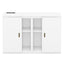 Lit Murphy Queen Size avec étagères et ports USB - Blanc