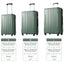 Hardshell Luggage Spinner Suitcase with TSA Lock Lightweight Expandable 24'' (Single Luggage) Green + ABS + 24 Inch - Korvel