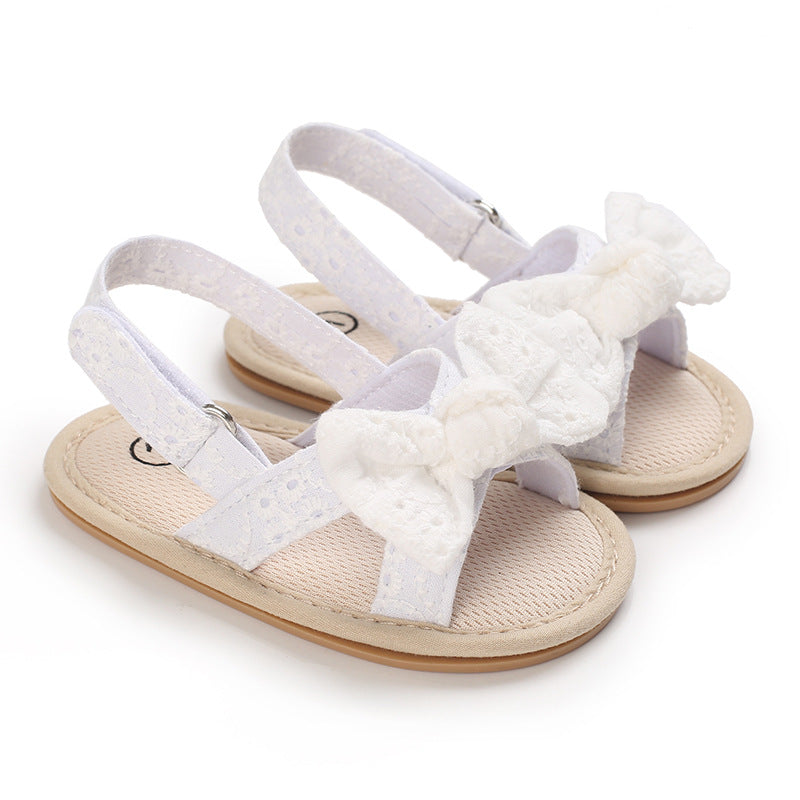 Baby Shoes Summer New 0-1 Year Old Rubber Sole Bow Sandals Toddler Shoes Baby Shoes - Korvel