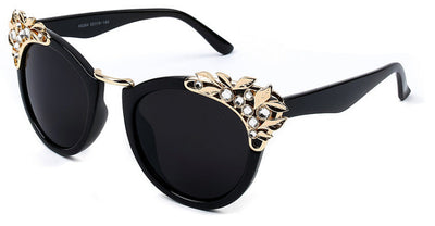 Fashion Luxury Rhinestone Cat Eye Sunglasses Women Brand Designer Mirror Lens Eyewear Men Sun Glasses Shades UV400 Oculos - Korvel