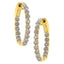Pendientes de aro de diamantes de plata esterlina chapada en oro amarillo de 10K