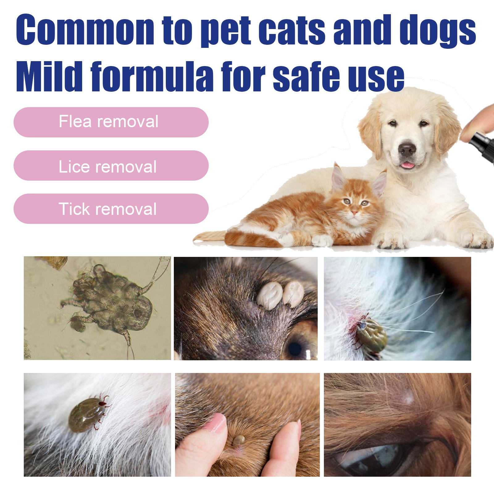 Pet Flea Spray, Cat And Dog Pet Skin Cleansing External Lice Tick Anti-Itch Spray - Korvel