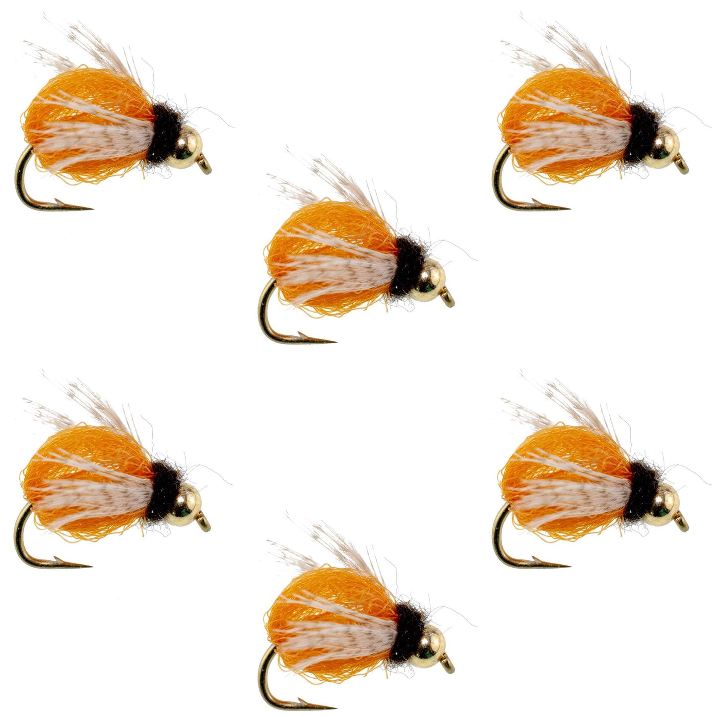 Bead Head LaFontaine Amber Deep Sparkle Caddis Pupa - Size 16 (6 Flies)