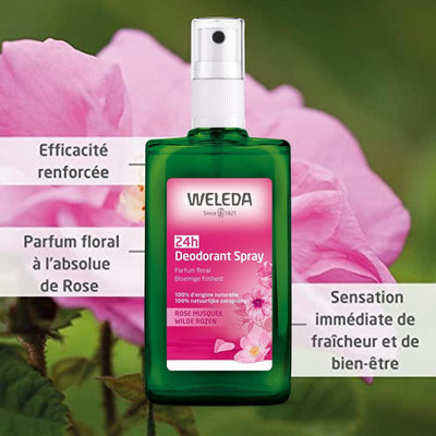 Spray Déodorant Weleda Rose Sauvage - 3,4 oz