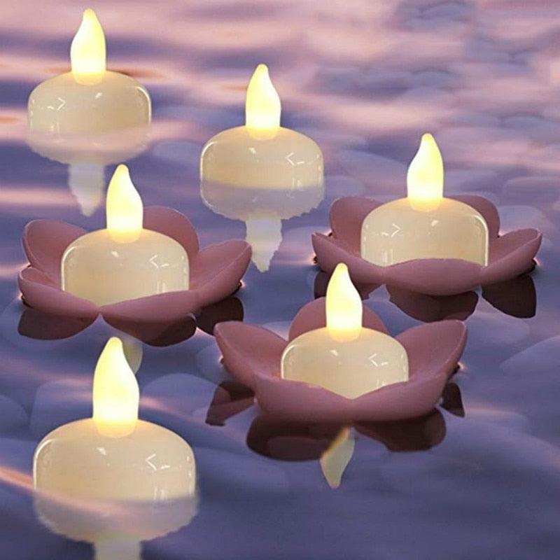 6/12PCS Luces de Velas Flotantes LED - Sin Llama y a Prueba de Agua