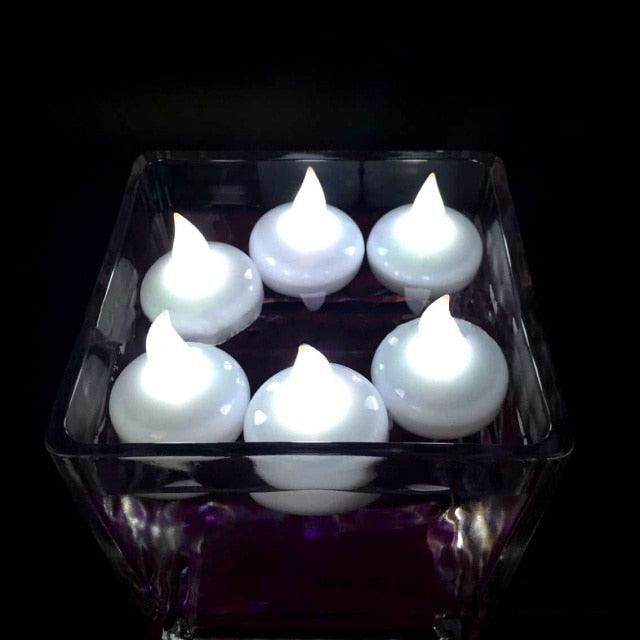 6/12PCS Luces de Velas Flotantes LED - Sin Llama y a Prueba de Agua