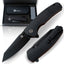 Premium Clip Point Folding Pocket Knife Gift Set (Grey and Red)