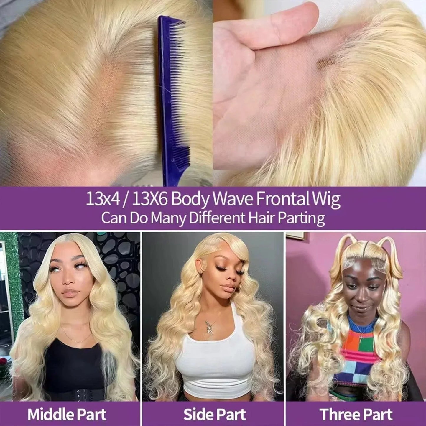 613 HD Lace Frontal Wig - Premium Blonde Body Wave
