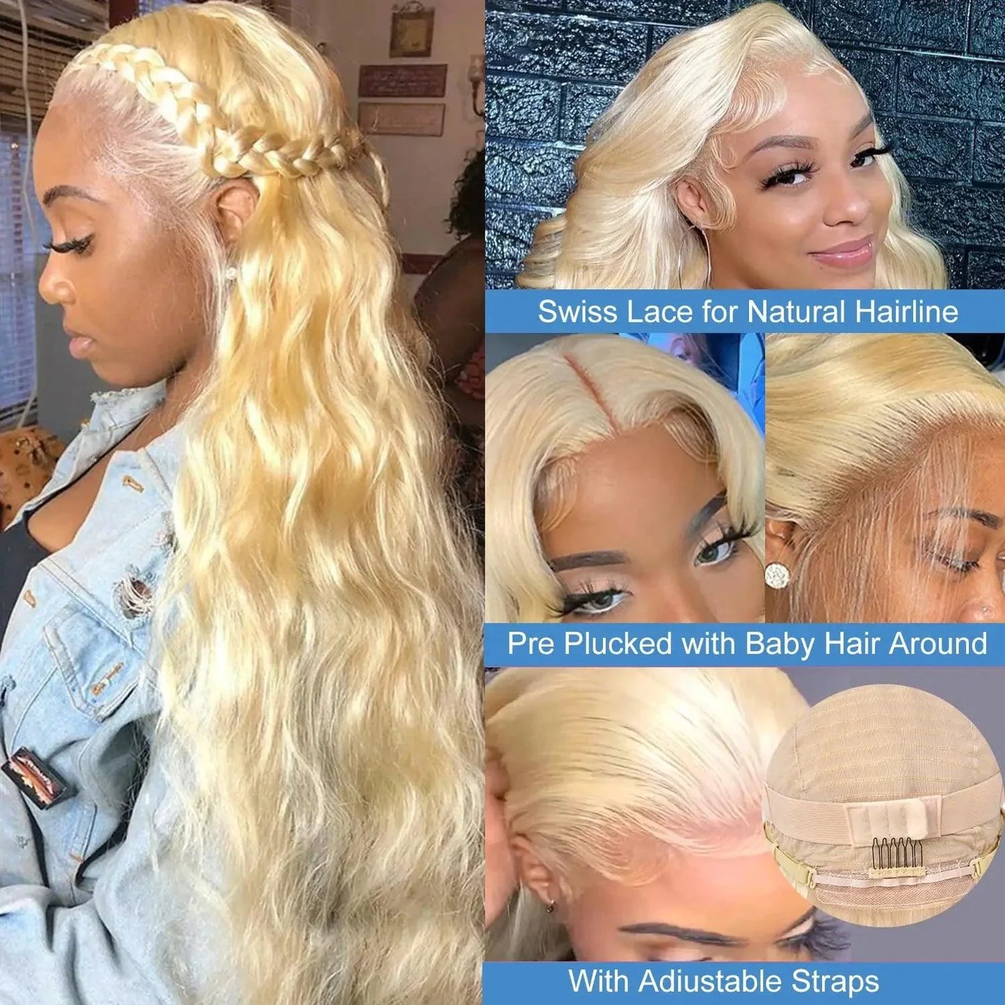 613 HD Lace Frontal Wig - Premium Blonde Body Wave