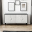 Vintage White Large Faceted Carved Sideboard with Black Frames