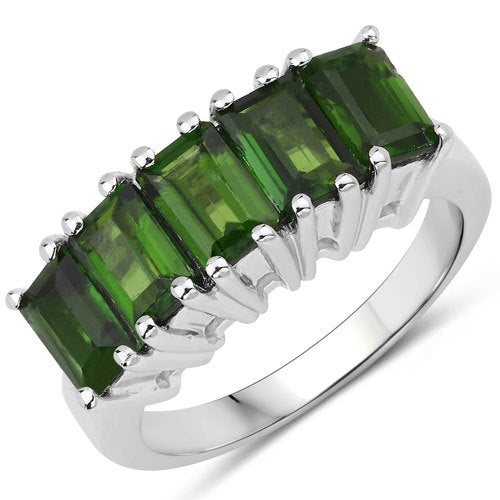 3.25 Carat Genuine Chrome Diopside Sterling Silver Ring