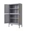 Grey metal kitchen storage cabinet, kitchen pantry storage cabinet with door and shelf, adjustable leveling feet - Korvel