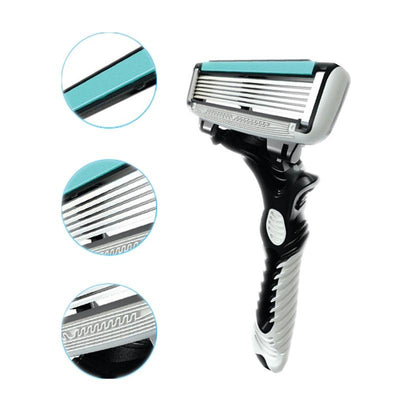 Shaving Razor Mens Profession Face Care 6-layer Stainless Razor Blades - Korvel