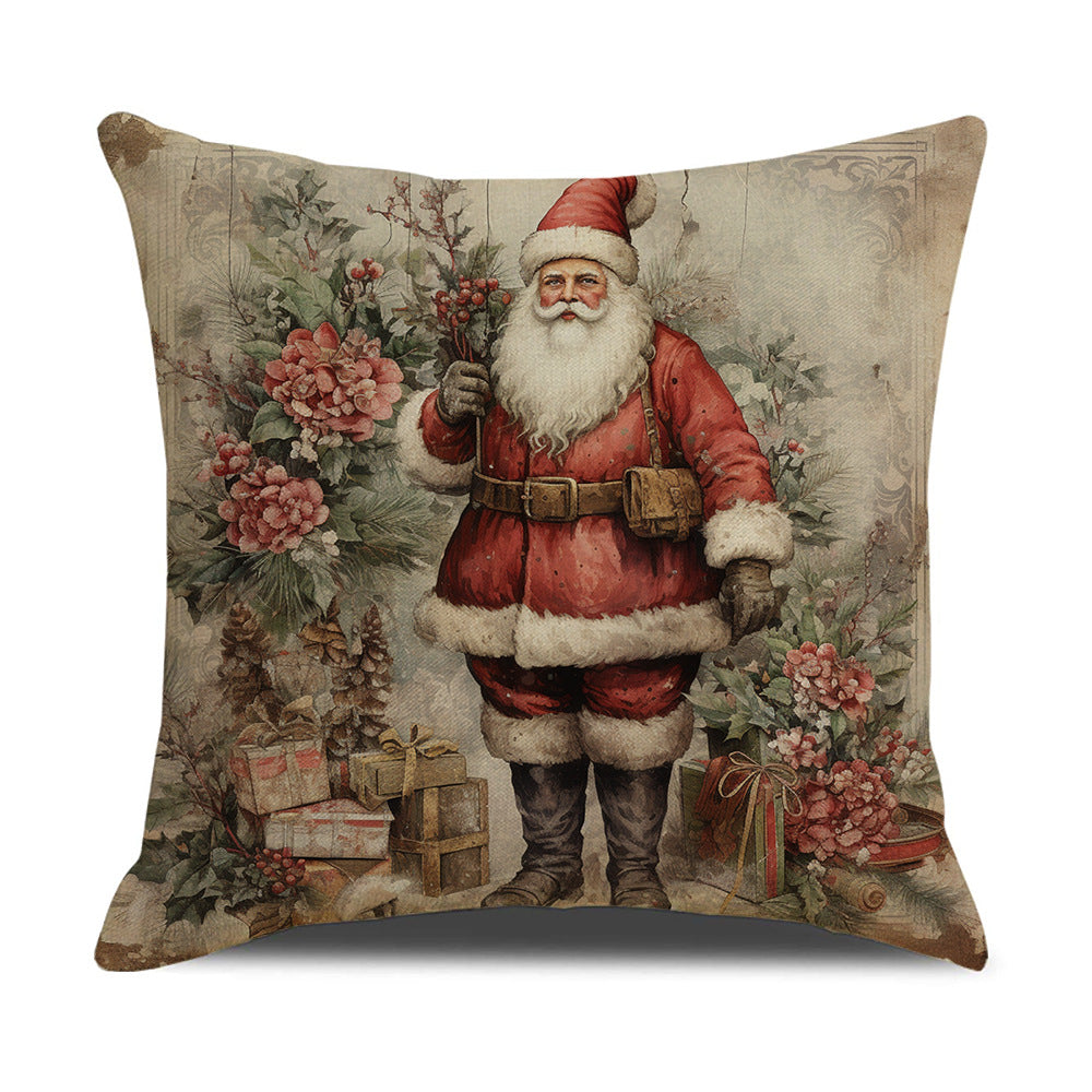 Nordic Style Santa Claus Pillow Cover for Holiday Decor