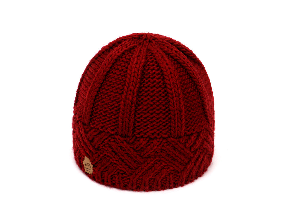 European and American retro style diamond grid coarse needle knitted hat for men and women, fashionable autumn and winter knitted hat - Korvel