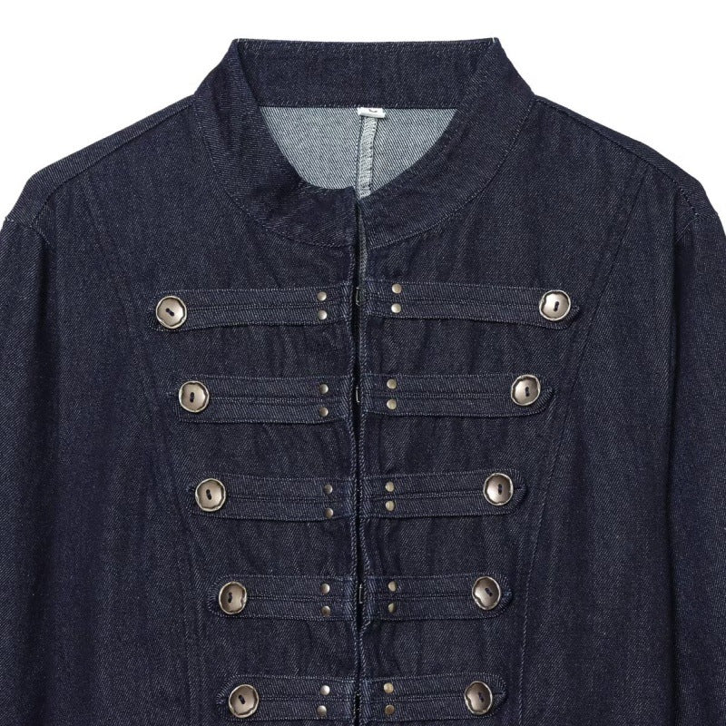 Fashionable Slim-Fit Double-Breasted Denim Jacket