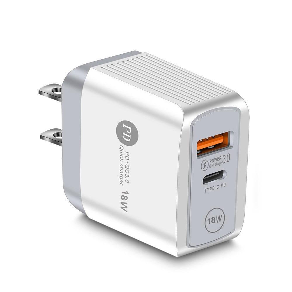18W PD+QC3.0 fast charging charger with Type-c QC3.0 fast charging head - Korvel