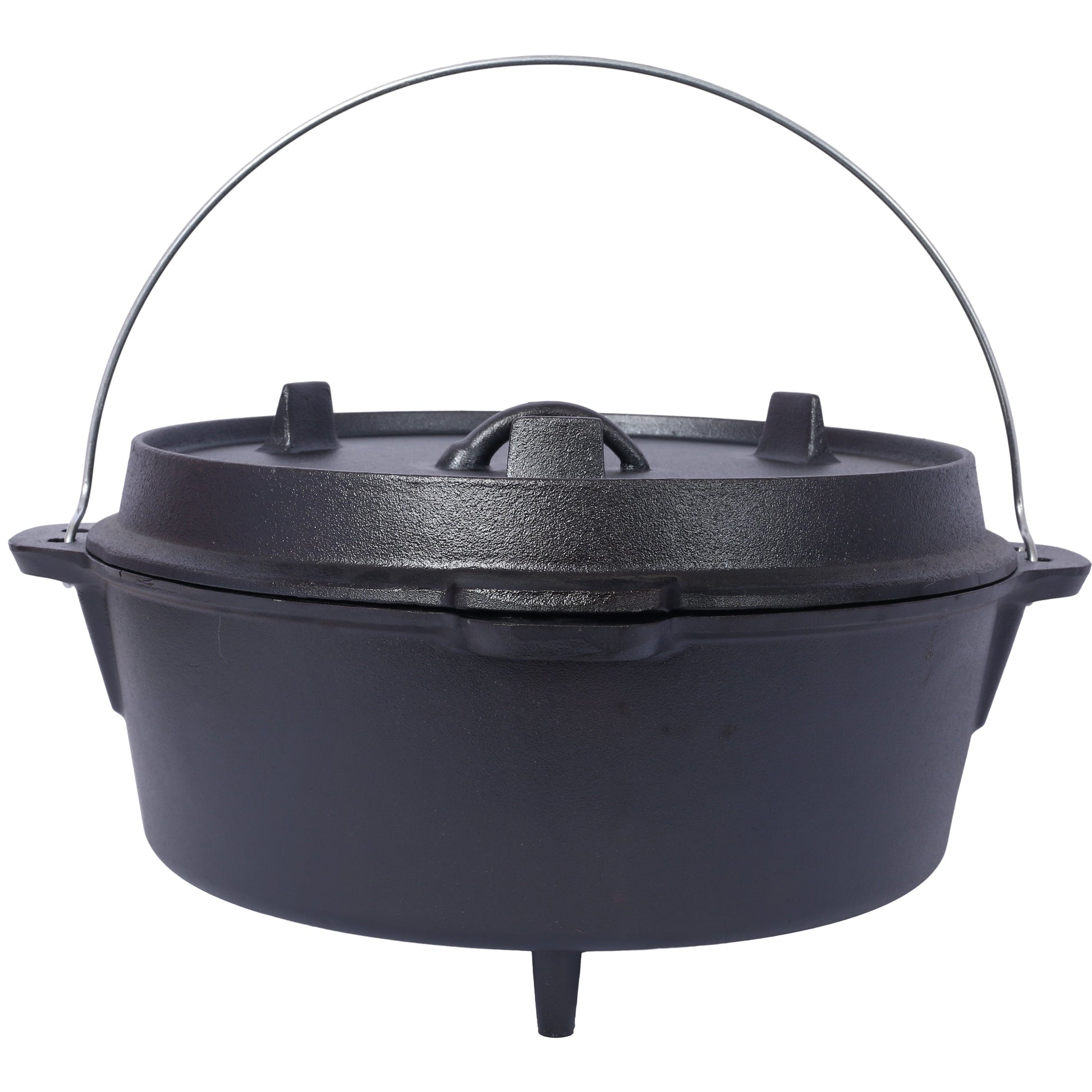 ast iron Dutch oven with lid, outdoor camping deep pot, used for camping, cooking, barbecue and leg rest,  12 Quart - Korvel