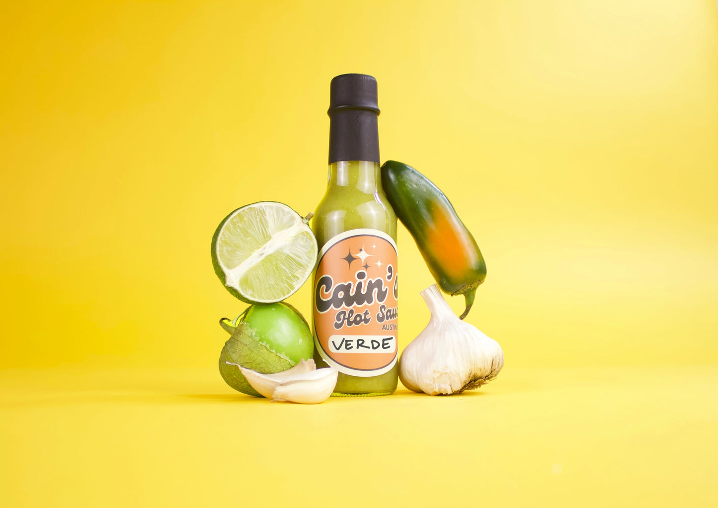Cain’s Verde Hot Sauce – Jalapeño & Roasted Tomatillo Blend, 5 oz