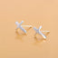 S925 sterling silver earrings fashionable earrings for women smooth cross earrings - Korvel