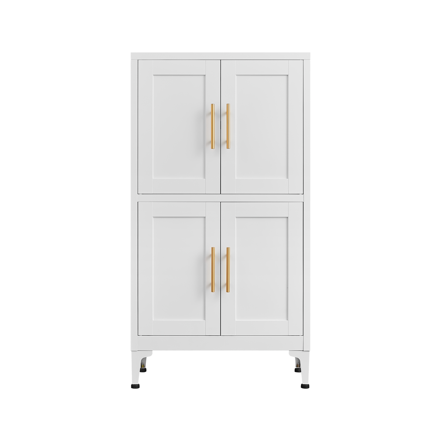 Elegante gabinete de almacenamiento de metal blanco para cocina