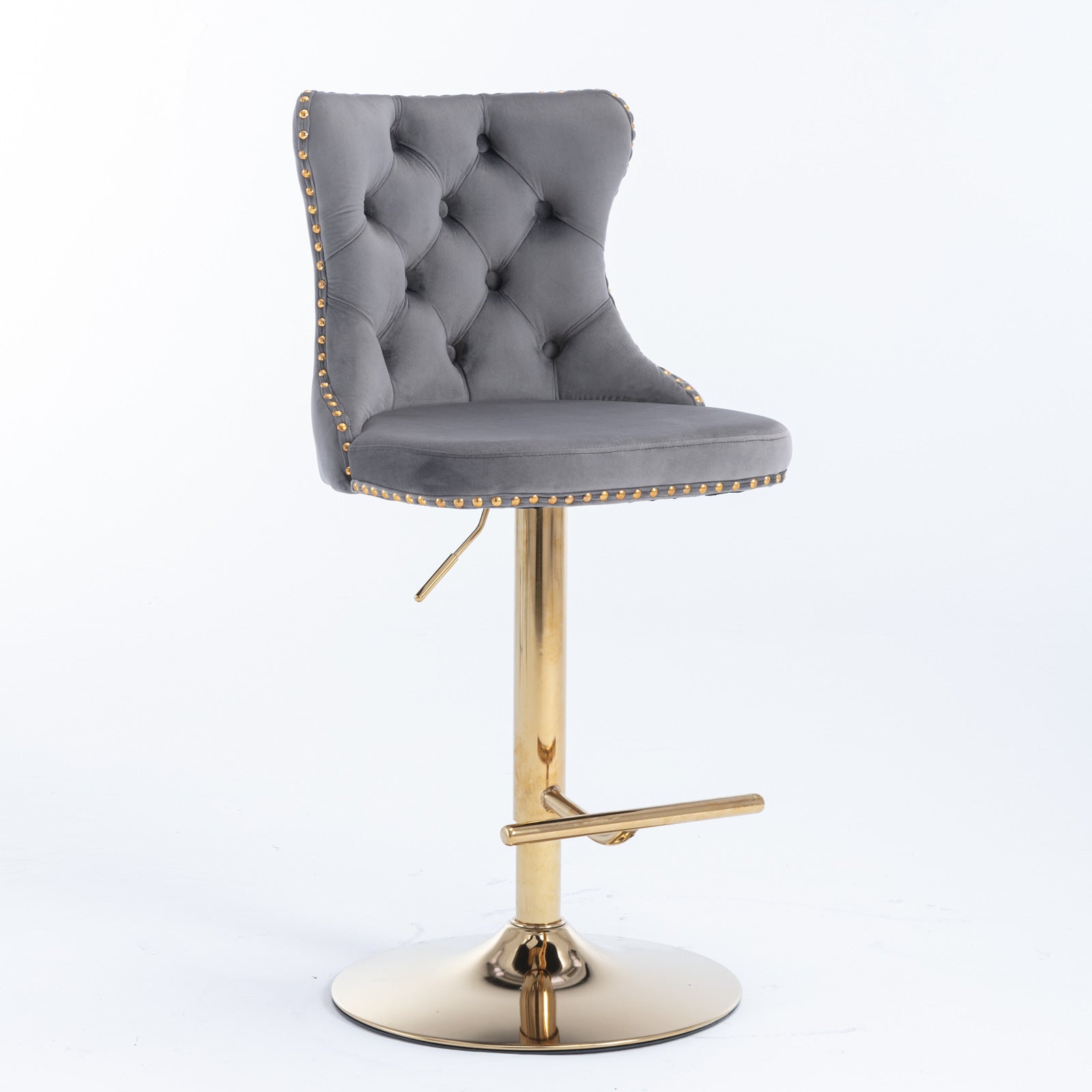 Adjusatble Seat Height from 25-33 Inch, Modern Upholstered Bar Stools with Backs Comfortable Tufted for Home Pub and Kitchen Is - Korvel