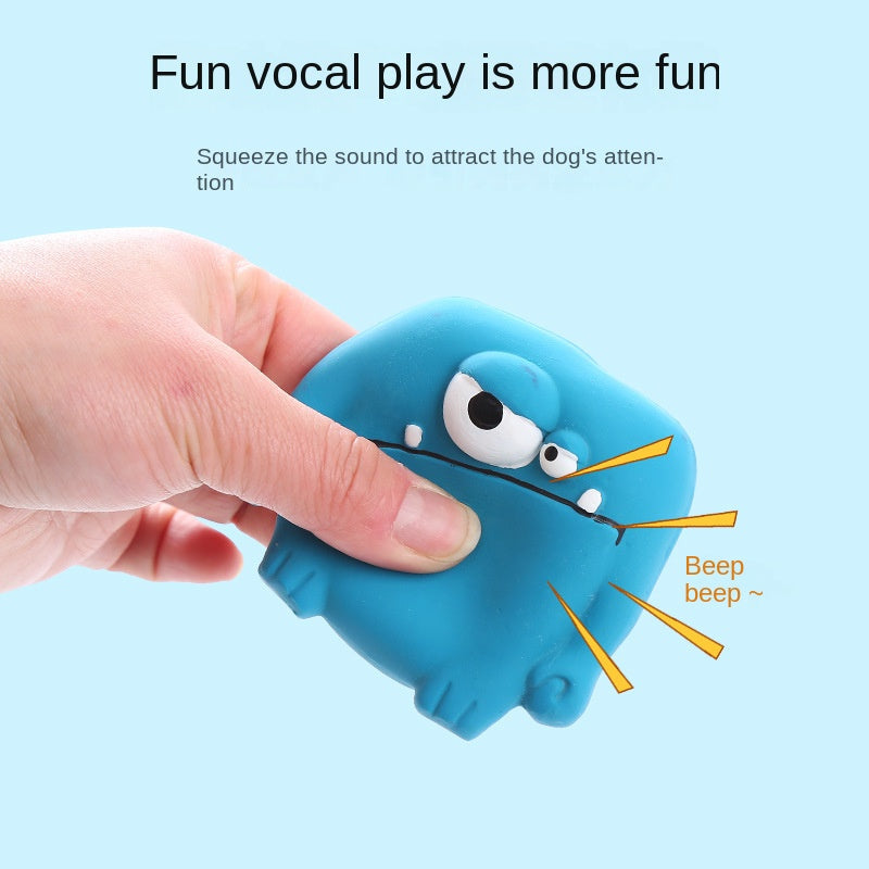 Cute Monster Shaped Latex Squeaky Dog Toy Durable and Easy to Clean Pet Toy - Korvel