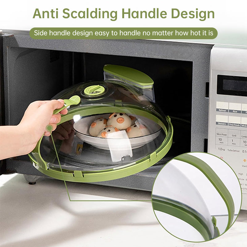 Premium 10-Inch Microwave Splatter Cover with Handle