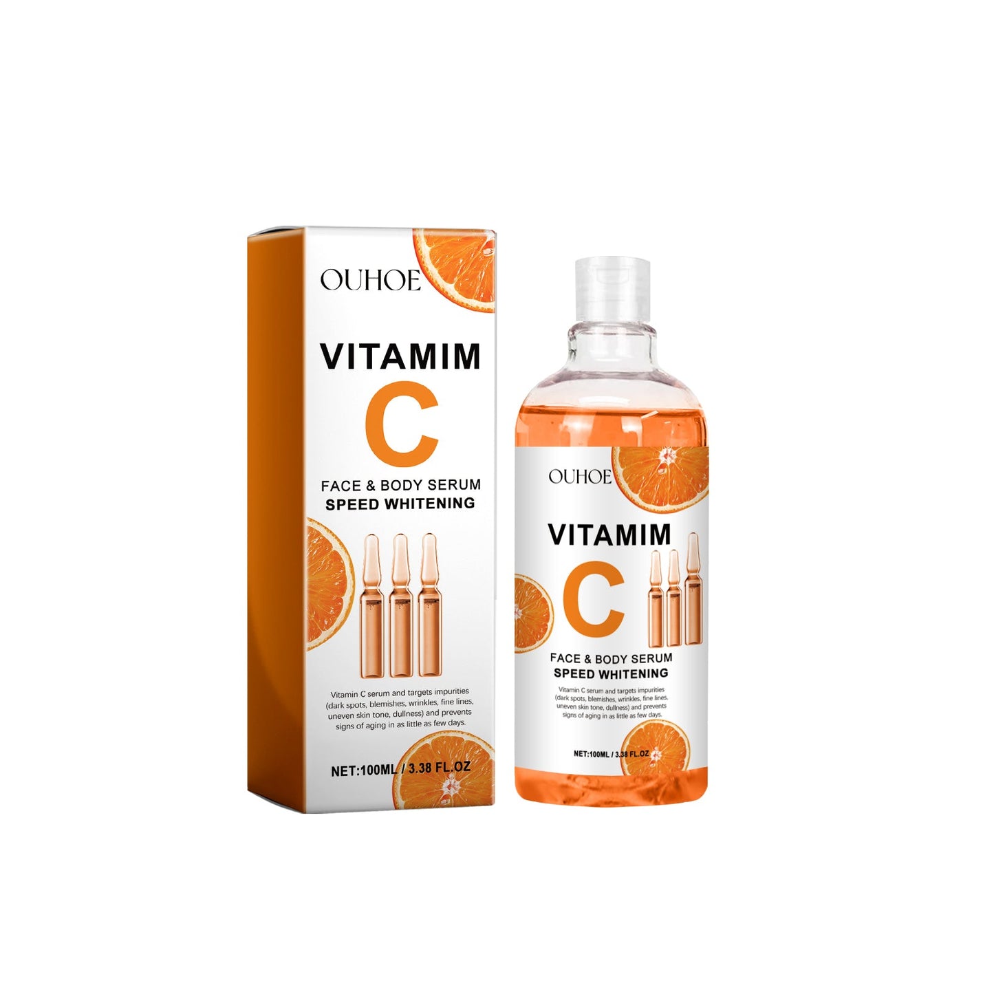 Vitamim C Face Body Serum, Repair Nourish Skin Filling Water Carry Bright Tight Anti-Wrinkle Fine Lines - Korvel