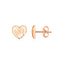 Pendientes de Stud en Forma de Corazón Scribble de Oro Rosa de 14K con Acabado Pulido