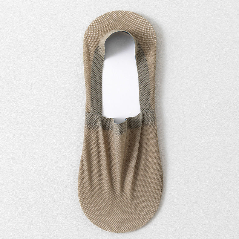 Men's thin breathable mesh boat socks short socks shallow mouth ice silk invisible socks ﻿ - Korvel