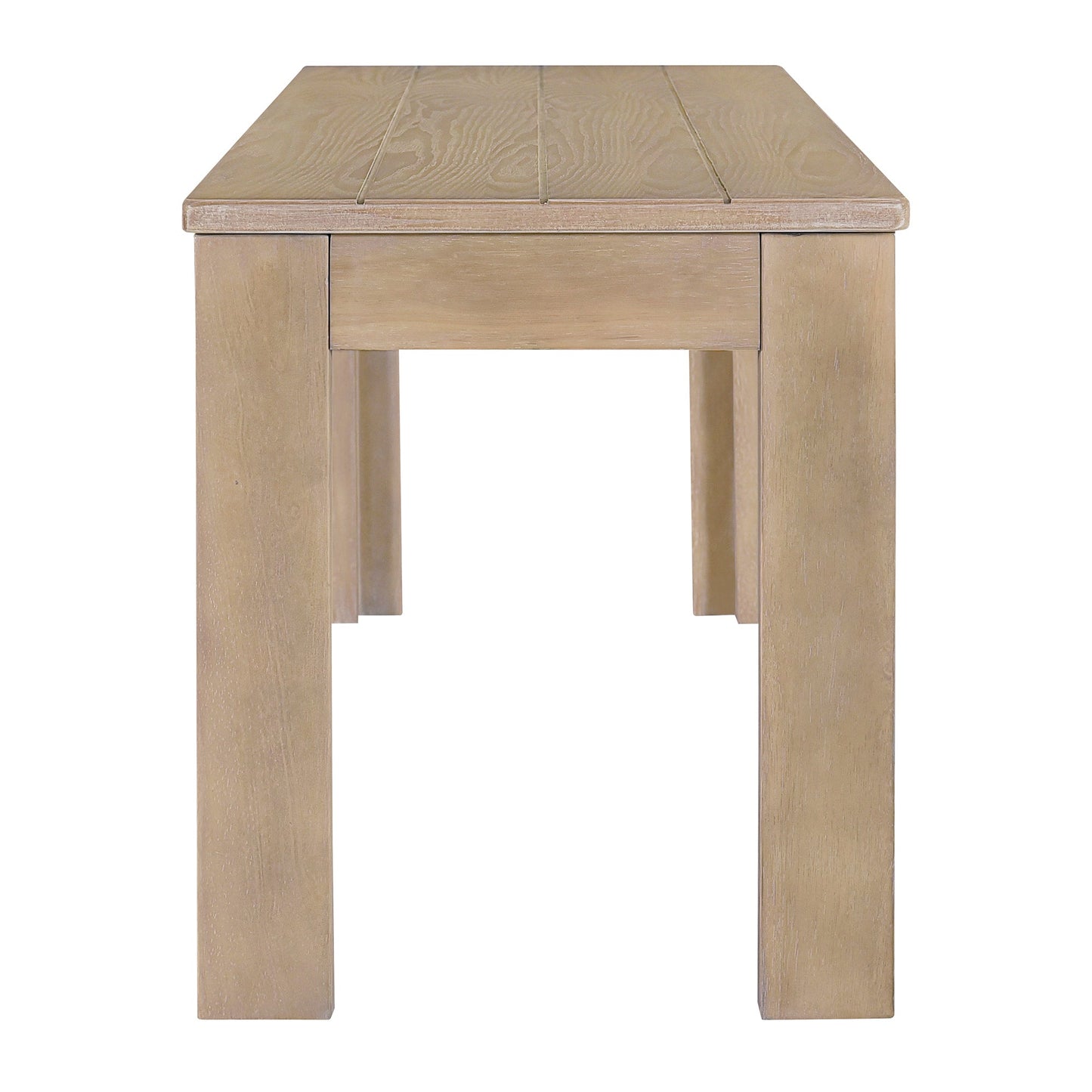 TREXM 3-piece retro dining table, rectangular stand table, and 2 4-person wooden stools (made of natural wood) - Korvel