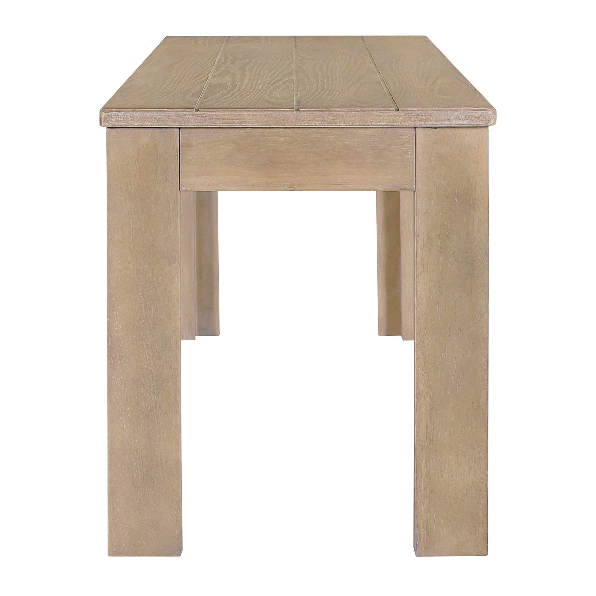 TREXM 3-piece retro dining table, rectangular stand table, and 2 4-person wooden stools (made of natural wood) - Korvel