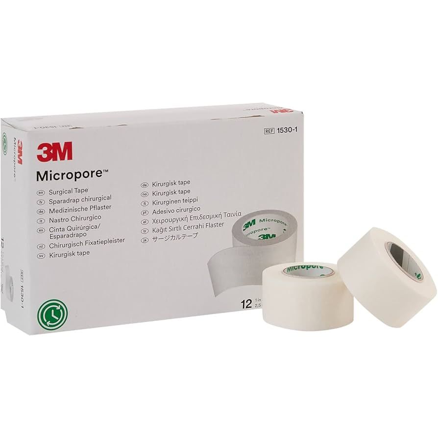 Ruban médical Micropore 3M - 1" x 10 yards, boîte de 12 rouleaux