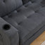 Three in one soft cushion cushion cushion sofa, folding mattress sofa bed, with side pockets and cup holder, dark gray - Korvel
