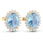 Pendientes de aguamarina genuina de 2.36 quilates y diamantes blancos en oro de 14 quilates